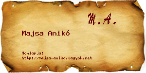 Majsa Anikó névjegykártya